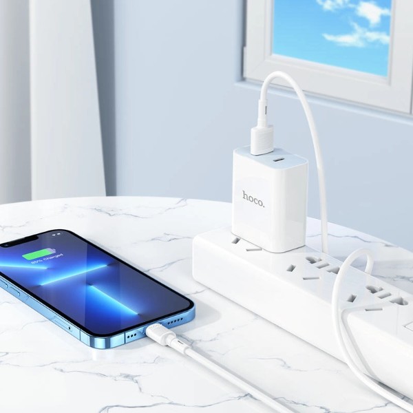 Фото - Кабель HOCO X83 USB to iP 2.4A, 1m, PVC, PVC White (6931474770875)