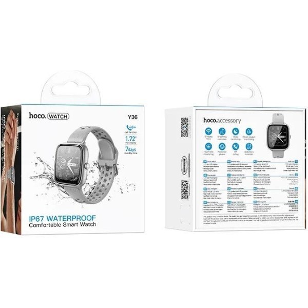 Фото - Смарт-годинник HOCO Y36 43mm 200 mAh IP67 Silver (6942007667593)