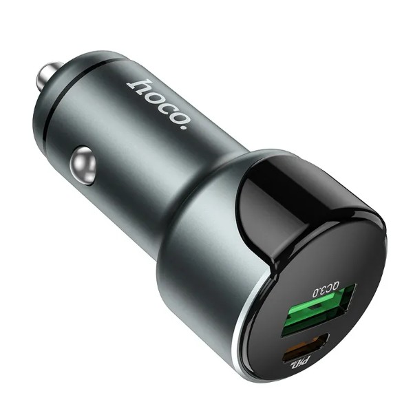Фото - Автомобильное зарядное устройство HOCO Z42 PD20W+QC3.0 Metal Gray (6931474742551)