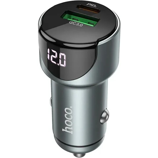Фото - Автомобильное зарядное устройство HOCO Z42 PD20W+QC3.0 Metal Gray (6931474742551)