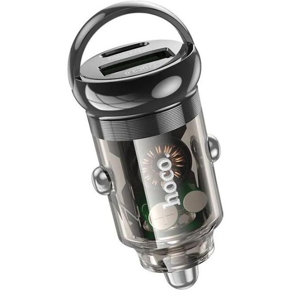 Фото - Автомобильное зарядное устройство HOCO Z53A Vision PD30W+QC3.0 Transparent Black (6942007611305)