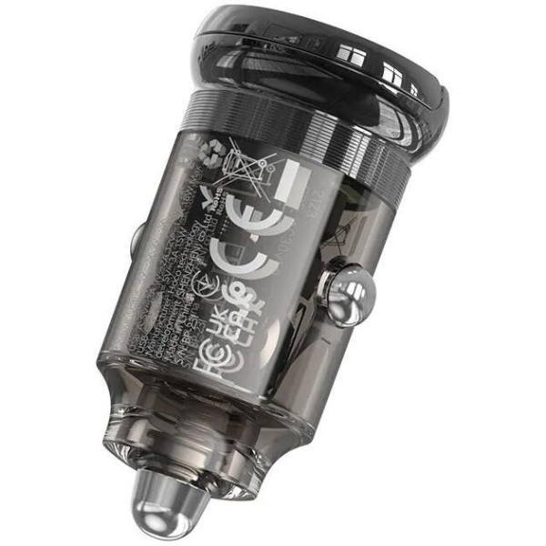 Фото - Автомобильное зарядное устройство HOCO Z53A Vision PD30W+QC3.0 Transparent Black (6942007611305)