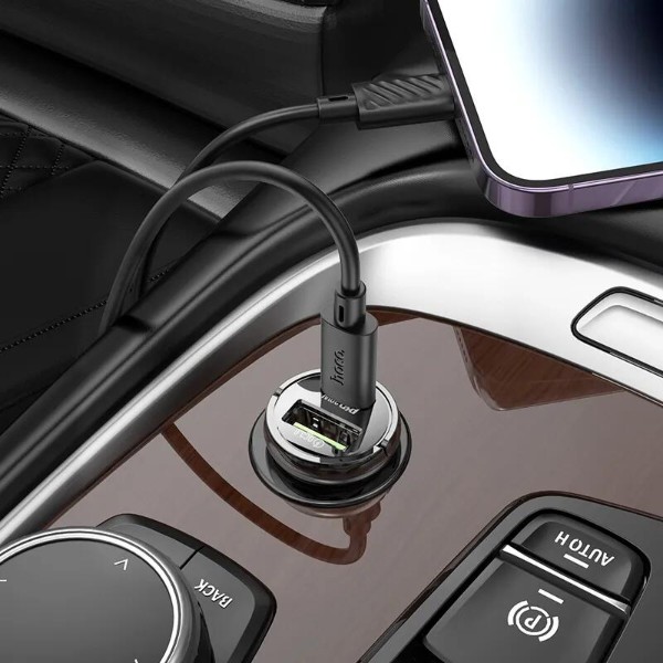 Фото - Автомобильное зарядное устройство HOCO Z53A Vision PD30W+QC3.0 Transparent Black (6942007611305)