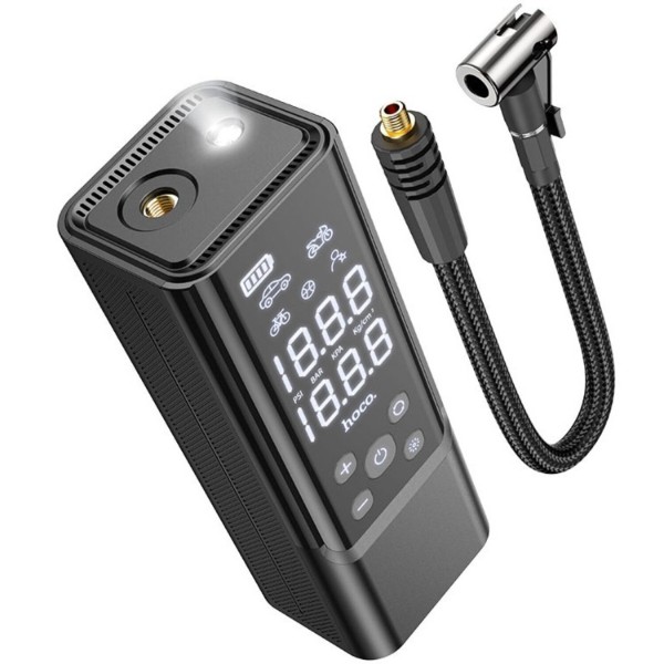 Фото - Автокомпрессор HOCO ZP7 Maddy portable smart air pump(5000mAh) Black (6942007614511)