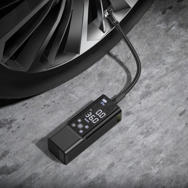 Фото - Автокомпрессор HOCO ZP7 Maddy portable smart air pump(5000mAh) Black (6942007614511)