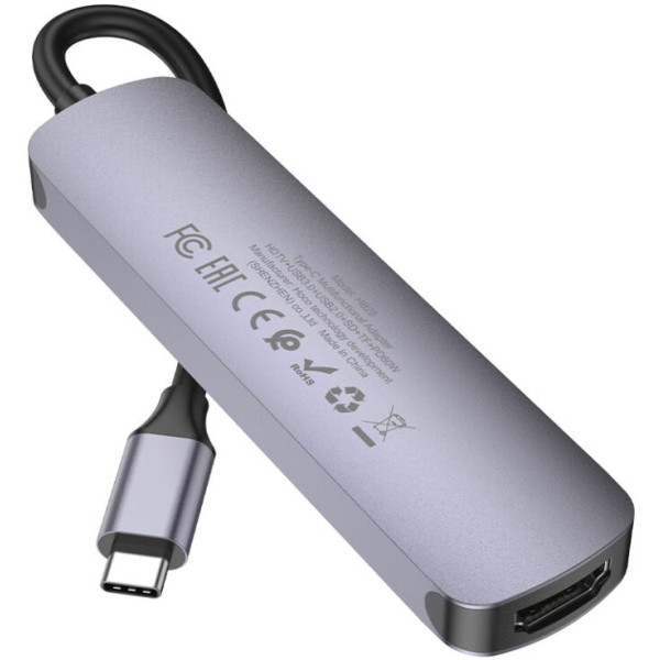 Фото - Хаб USB HOCO HB28 Type-C multi-function converter Metal Gray (6931474769336)