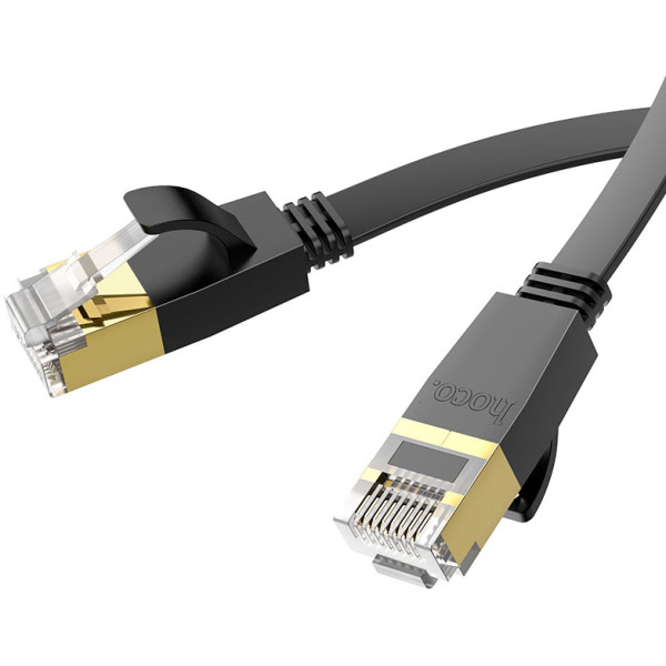 Фото - Кабель патч-корд HOCO US07 General pure copper flat network cable 5 м Black (6931474780706)
