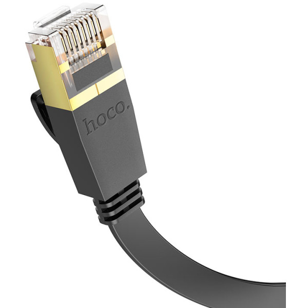 Фото - Кабель патч-корд HOCO US07 General pure copper flat network cable 5 м Black (6931474780706)