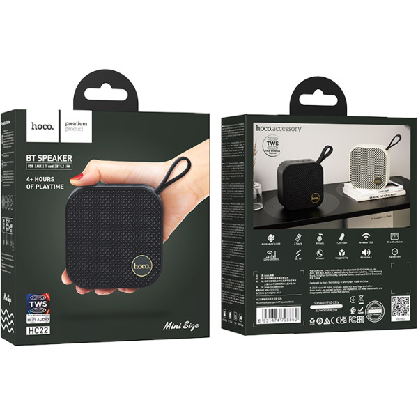 Фото - Портативная акустика HOCO HC22 Auspicious sports BT speaker Black (6931474798862)