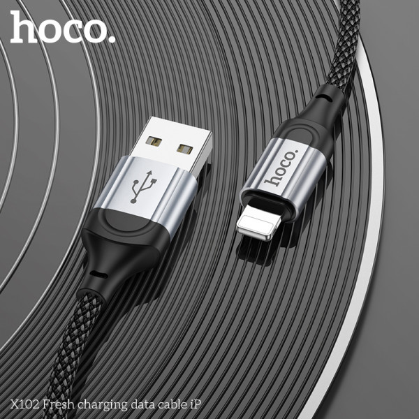 Фото - Кабель HOCO X102 Fresh charging data cable iP Black (6942007608756)