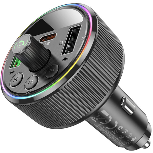 Фото - FM модулятор HOCO E82 PD30W+QC3.0 car BT Black (6942007620642)