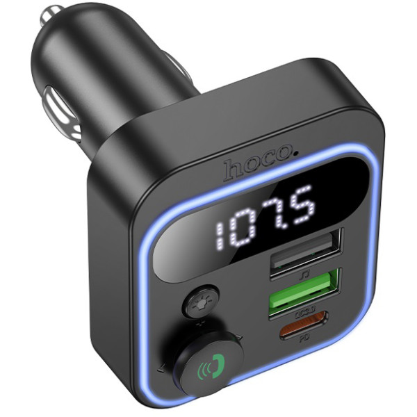Фото - FM модулятор HOCO E85 Tiger PD20W+QC3.0 car BT Black (6942007634304)