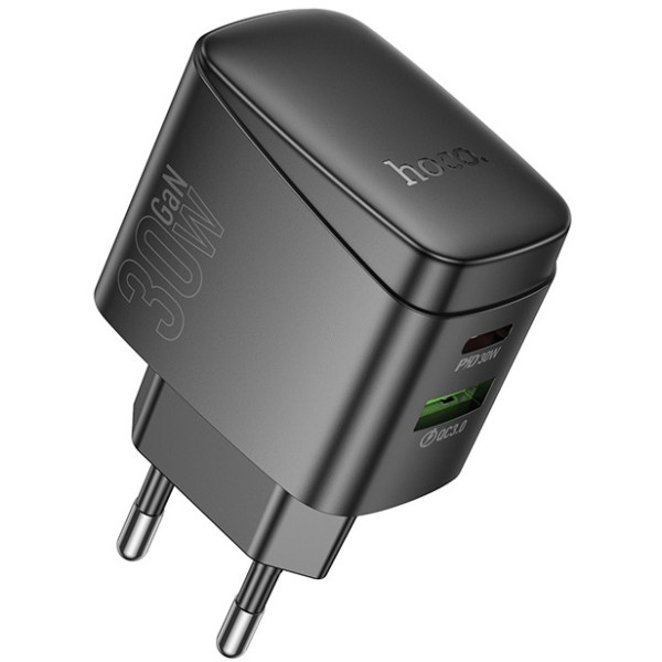 Фото - Мережевий зарядний пристрій HOCO CS61A Bright PD30W+QC3.0 (EU) Black (6942007638425)