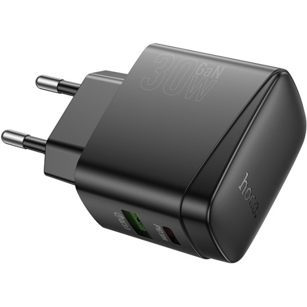 Фото - Мережевий зарядний пристрій HOCO CS61A Bright PD30W+QC3.0 (EU) Black (6942007638425)