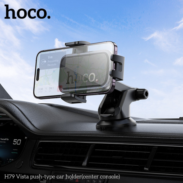 Фото - Автодержатель HOCO H79 Black Metal Gray (6942007647892)