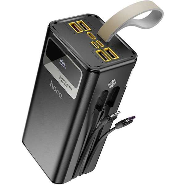 Фото - Батарея мобільна HOCO DB58A Plentiful 22.5W +вбудовані кабелі +LED 40000 mAh Black (715356)