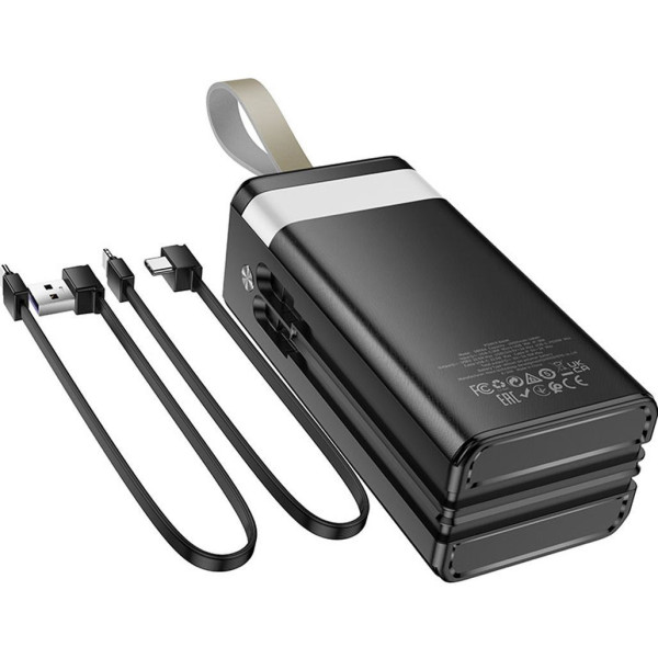 Фото - Батарея мобільна HOCO DB58A Plentiful 22.5W +вбудовані кабелі +LED 40000 mAh Black (715356)