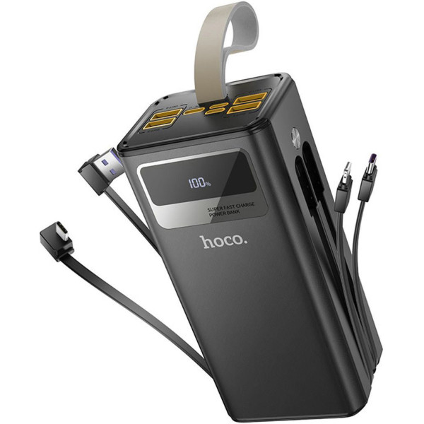 Фото - Батарея мобільна HOCO DB58A Plentiful 22.5W +вбудовані кабелі +LED 40000 mAh Black (715356)
