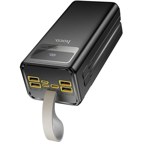 Фото - Батарея мобільна HOCO DB58A Plentiful 22.5W +вбудовані кабелі +LED 40000 mAh Black (715356)