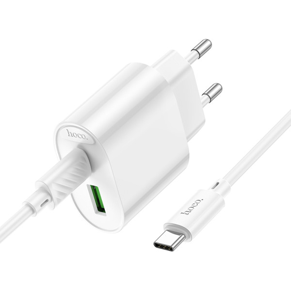 Фото - Сетевое зарядное устройство HOCO C109A(PD20W+QC3.0) Fighter PD20W+QC3.0 charger set(C to C) White (6942007656733)