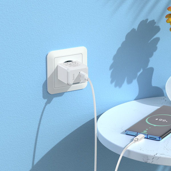 Фото - Сетевое зарядное устройство HOCO CS11A Ocean single port charger set(Type-C) White (6942007603614)