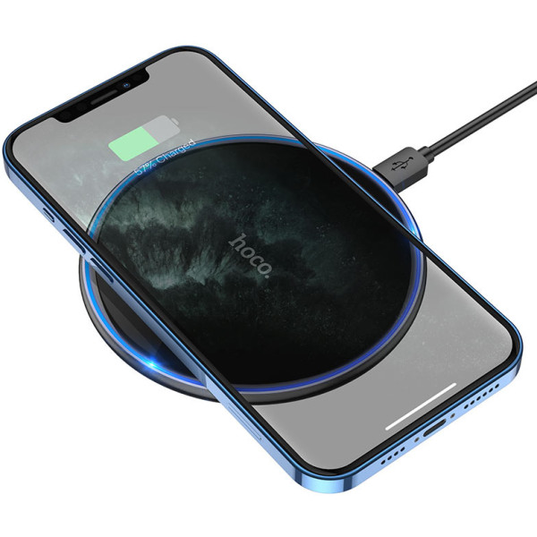 Фото - Бездротовий зарядний пристрій HOCO БездCW6 Pro Easy 15W Black (6931474755032)