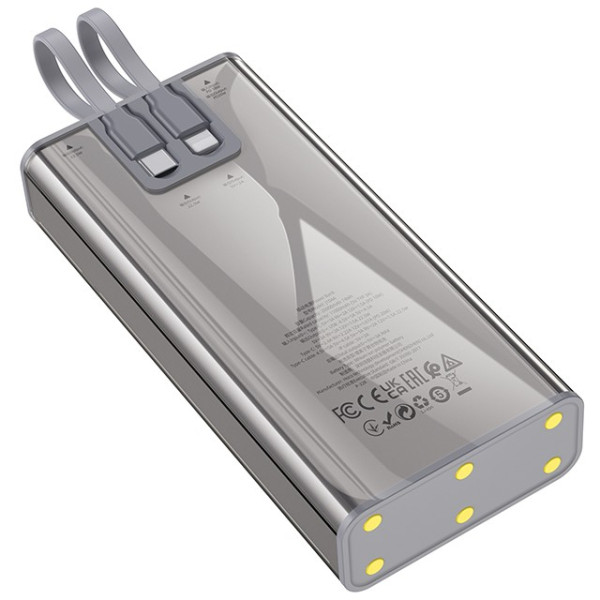 Фото - Батарея мобільна HOCO J104A Discovery edition 22.5W fully compatible power bank with cable 20000mAh Gray (6931474788962)