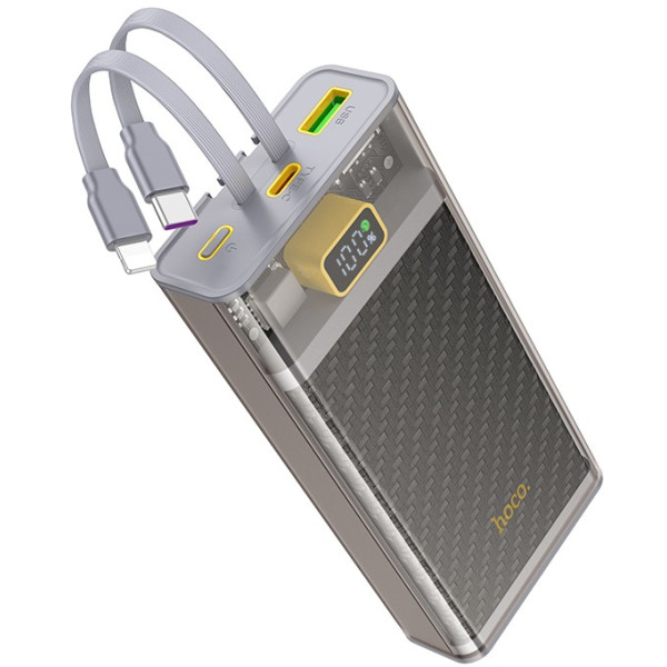 Фото - Батарея мобільна HOCO J104A Discovery edition 22.5W fully compatible power bank with cable 20000mAh Gray (6931474788962)