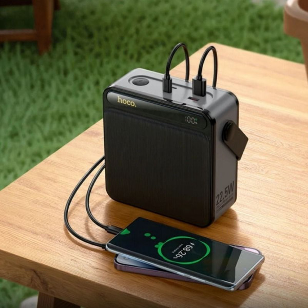 Фото - Батарея мобільна HOCO J161 Power 22.5W + PD20W With lighting 80000 mAh Black (715359)