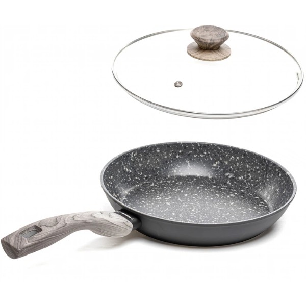 Фото - Сковорода універсальна Holmer Star Chef Granite Premium 28 см (FP-22328-SWMGBL)