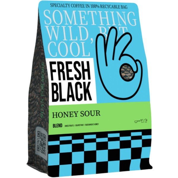 Фото - Кофе в зернах Fresh Black blend Honey Sour 1кг
