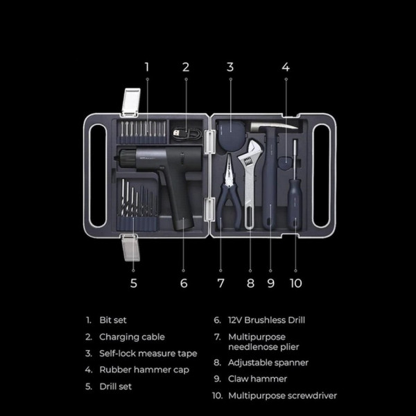 Фото - Набор инструментов HOTO 12V Brushless Drill Tool Set (QWDZGJ001)