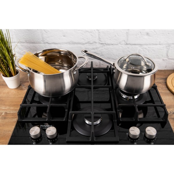 Фото - Духова шафа + варильна поверхня газова Hotpoint-Ariston FA5S841JBLGHA + HAGS61FBK