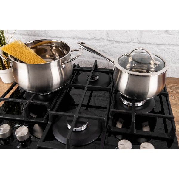 Фото - Духова шафа + варильна поверхня газова Hotpoint-Ariston FA5S841JBLGHA + HAGS61FBK