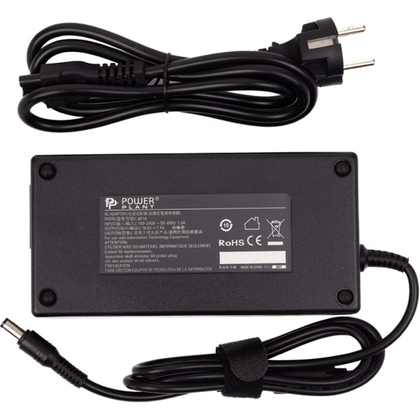 Фото - Зарядний пристрій для ноутбука PowerPlant HP 220V, 19.5V 150W 7.7A (6.3x3.0) (HP150G6330)