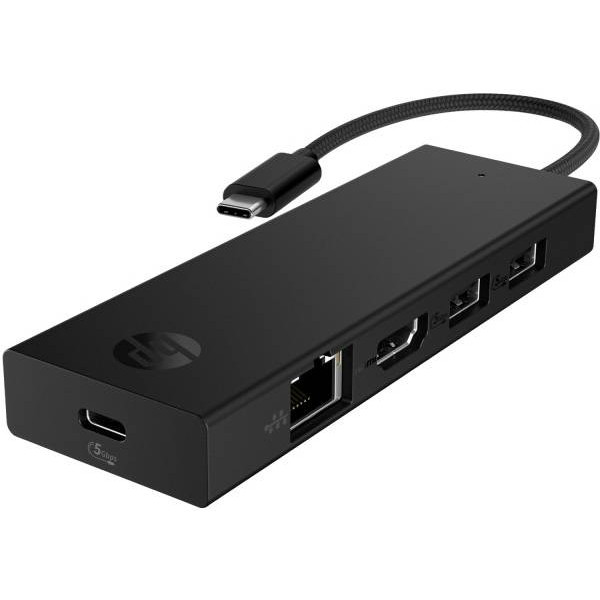Фото - Хаб USB HP USB 3.0 - HDMI/USB2.0x2/USB-C PD/Ethernet Hub (BR1U3AA)