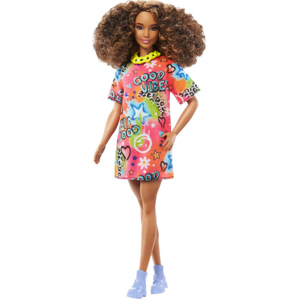 Фото - Лялька Barbie "Модниця" в яскравій сукні-футболці (HPF77)