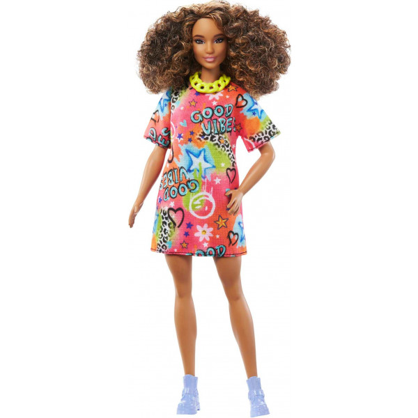Фото - Лялька Barbie "Модниця" в яскравій сукні-футболці (HPF77)