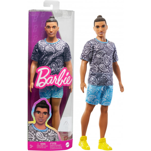 Фото - Лялька Barbie Кен "Модник" в футболці з візерунком пейслі Barbie (HPF80)