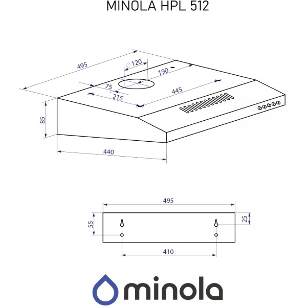 Фото - Витяжка традиційна Minola HPL 512 BR