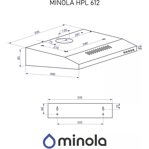 Фото - Вытяжка традиционная Minola HPL 612 BR