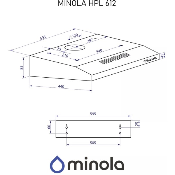 Фото - Вытяжка традиционная Minola HPL 612 IV