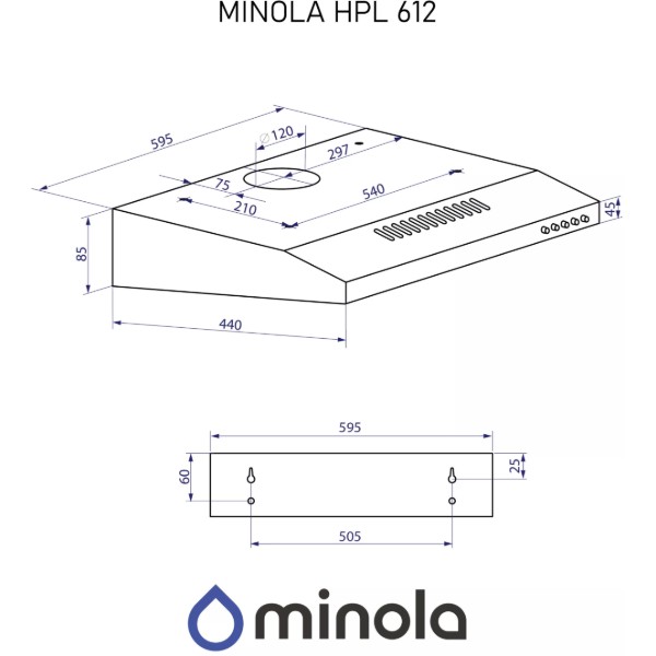 Фото - Вытяжка традиционная Minola HPL 612 WH
