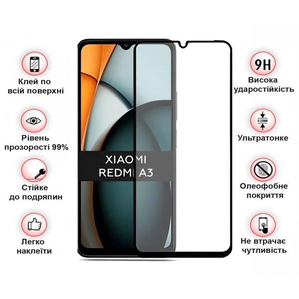 Фото - Защитное стекло для смартфона BeCover Xiaomi Redmi A3 4G Black (711227)