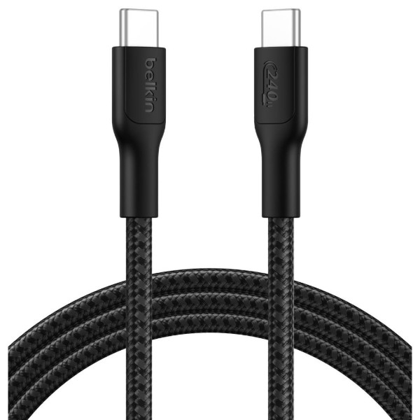 Фото - Кабель Belkin USB-C > USB-C 2m 240Вт, Type-C Black (CAB025HQ2MBK)
