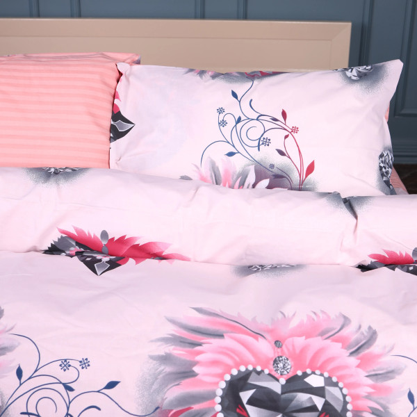 Фото - Комплект постільної білизни MirSon 175х210 см 17-0724 Diamond Hearts Ranforce Elite (2200010688597)