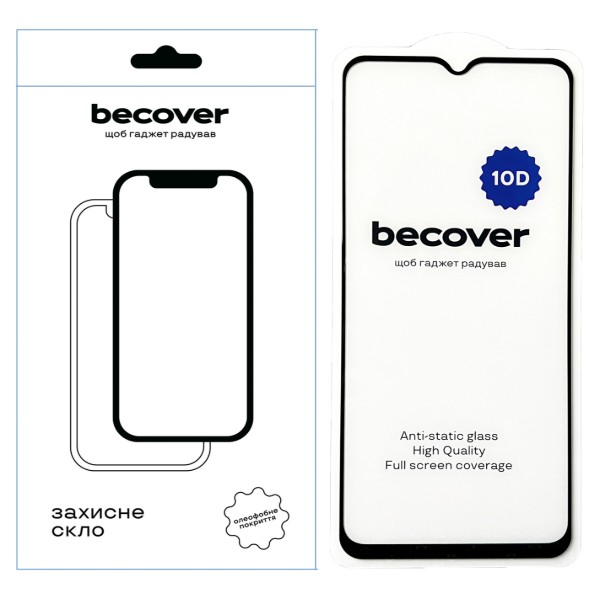 Фото - Защитное стекло для смартфона BeCover Samsung Galaxy A14 4G SM-A145/A14 5G SM-A146 10D Black (711518)