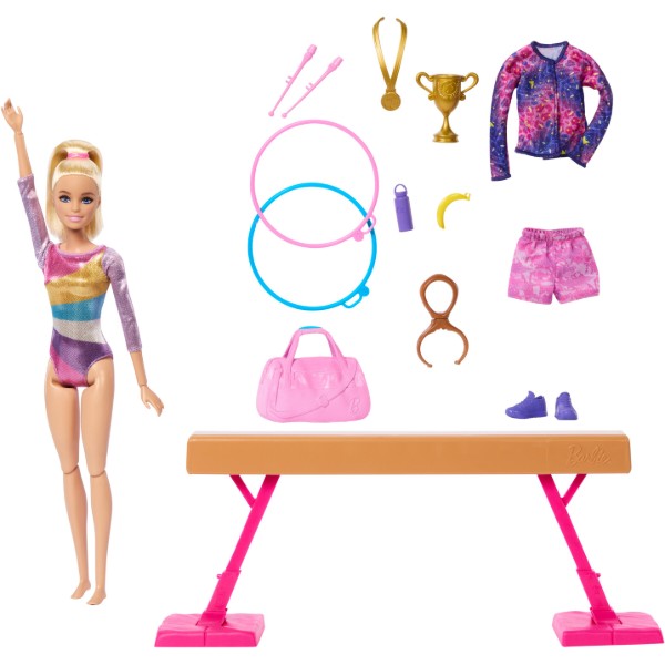 Фото - Кукольный набор Barbie "Тренировка по гимнастике" (HRG52)