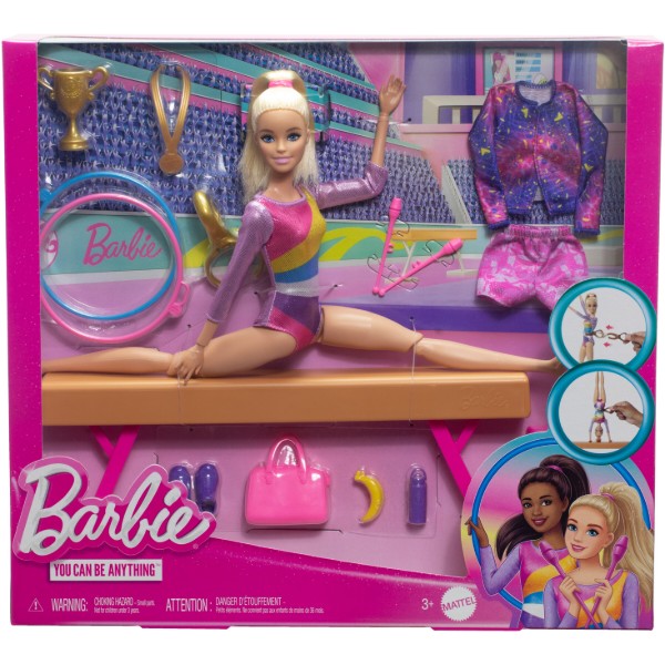 Фото - Кукольный набор Barbie "Тренировка по гимнастике" (HRG52)
