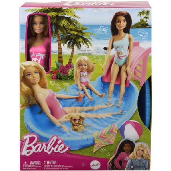 Фото - Кукольный набор Barbie "Развлечения у бассейна" (HRJ74)